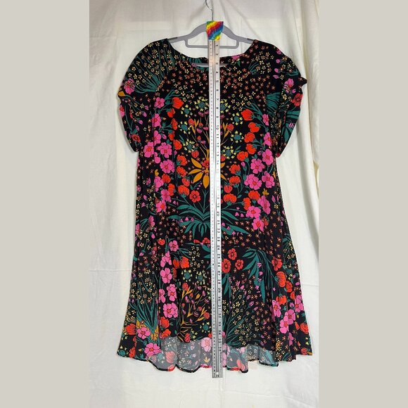 Free People Dress -Strawberry Fields Black Floral Summer Mini, Size: M - Picture 2 of 16